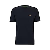 Boss Maglietta da Uomo in Cotone Elasticizzato con Logo a Contrasto