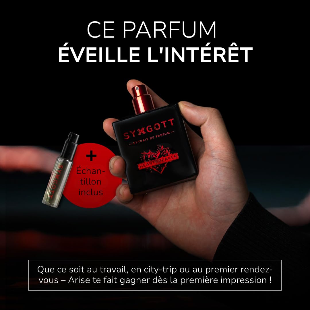 SYXGOTT HEARTBREAKER Parfum pour homme avec huile de phéromone, extrait de parfum pour homme, parfum inclus, intense, épicé et rafraîchissant, parfum parfait pour le printemps et l'été