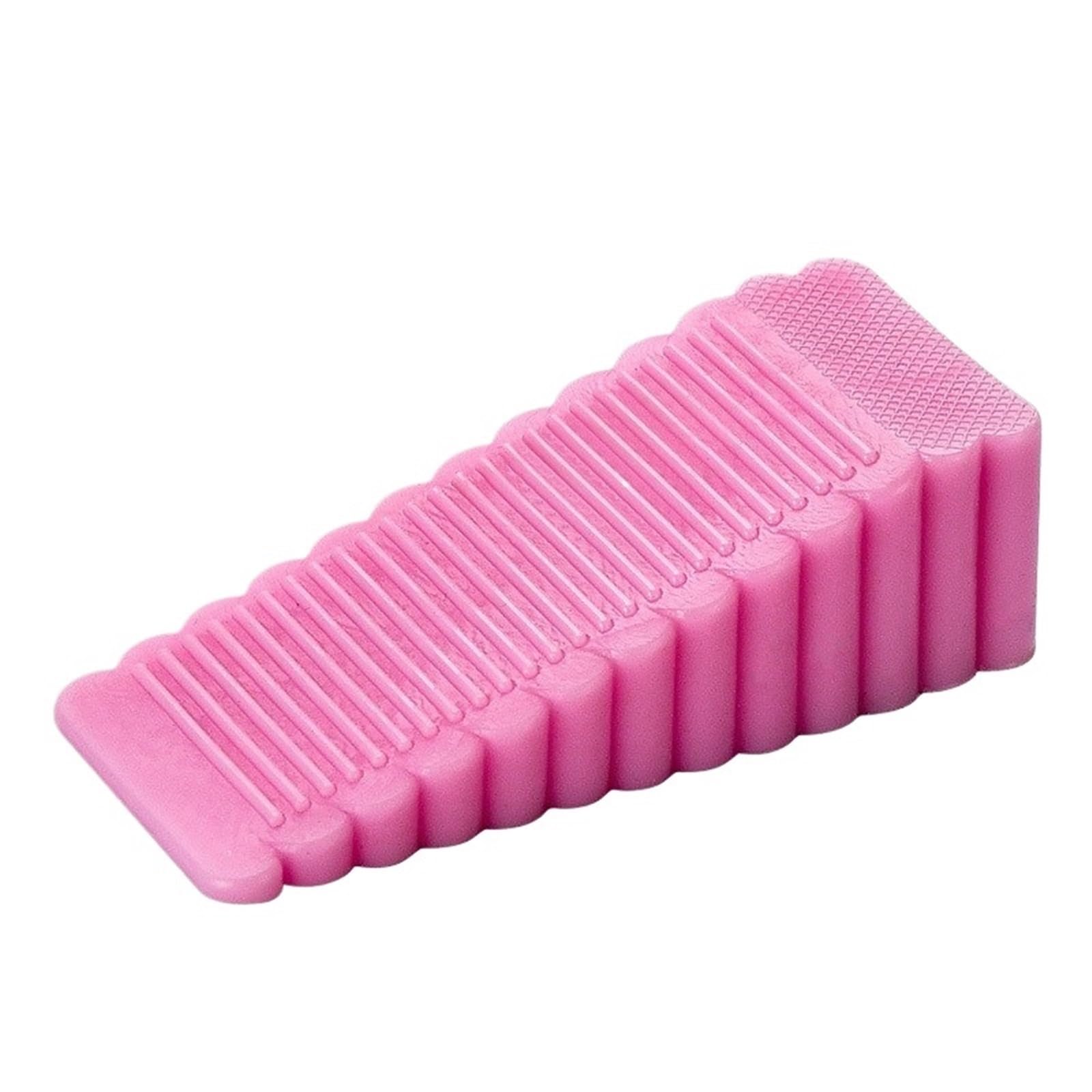 Door Stop Silicone Door Stop Stoppers Block Wedge Doorstops Stopper Home Office Rear Retainer Anti-Collision(Pink)