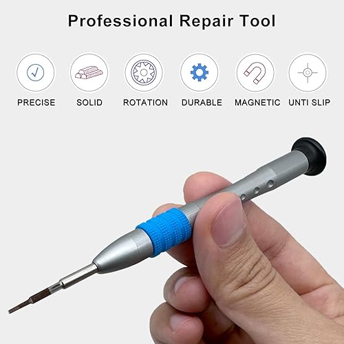 Miniatura 6 de Destornillador de cabeza plana de 0.047 in, destornillador de ranura de precisión -0.047 in para proyectos pequeños, hoja plana de acero de alta