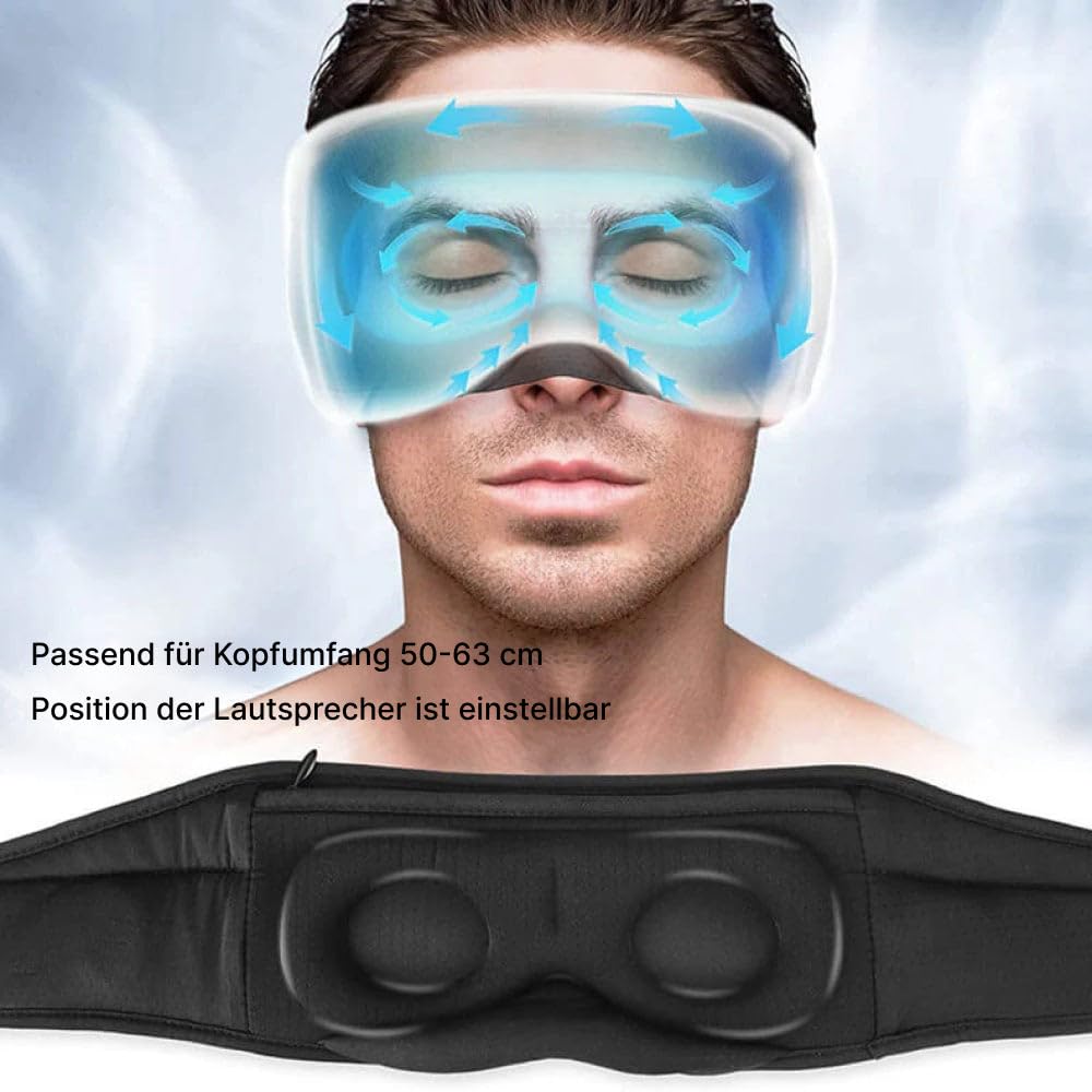 SnooZony - Wissenschaftlich Bewährte Schlafverbesserung Erleben 3D Schlafmasken Kopfhörer – 100% Verdunkelung, Bluetooth Augenmaske für erholsamen Schlaf, Reisen, Entspannung und Meditation