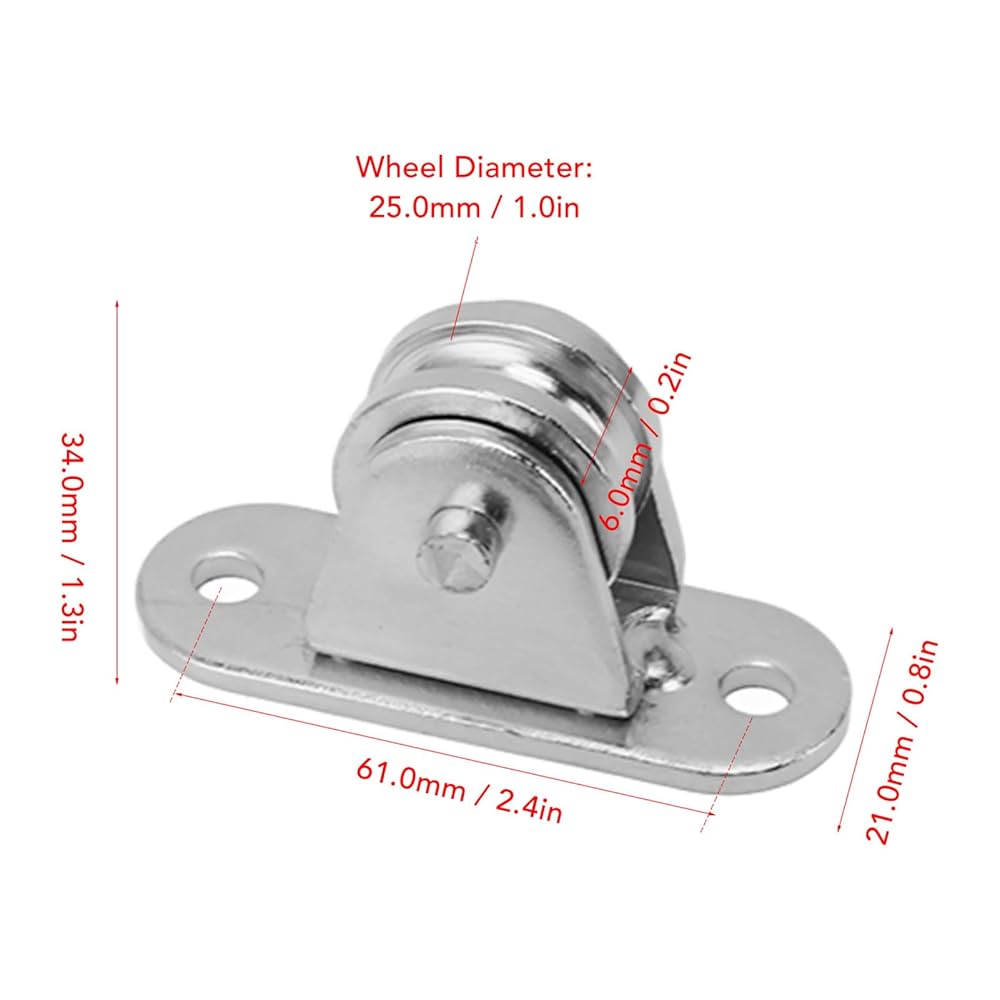 Stainless Steel Silent Pulley Roller Wall Mounted Fixed Pulley For DIY