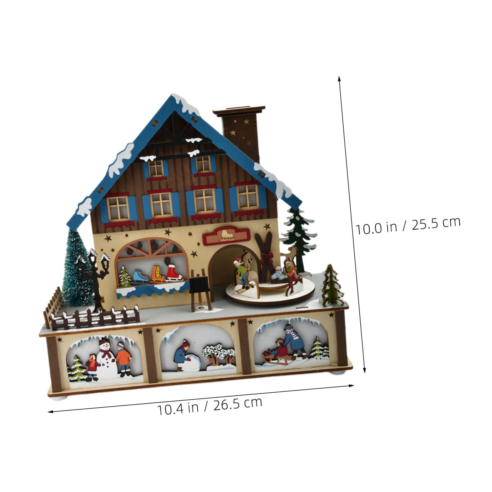 PRETYZOOM Decorazione Natalizia in Legno con LED Luminoso Piccola Scultura da Tavolo per Atmosfera Festiva e Decorazione Natalizia Accogliente