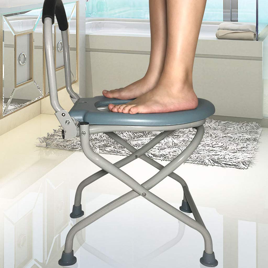Folding Commode, Portable Toilet And Bedside Commode Chair, Includes Splash Guard/Bucket/Lid Cover