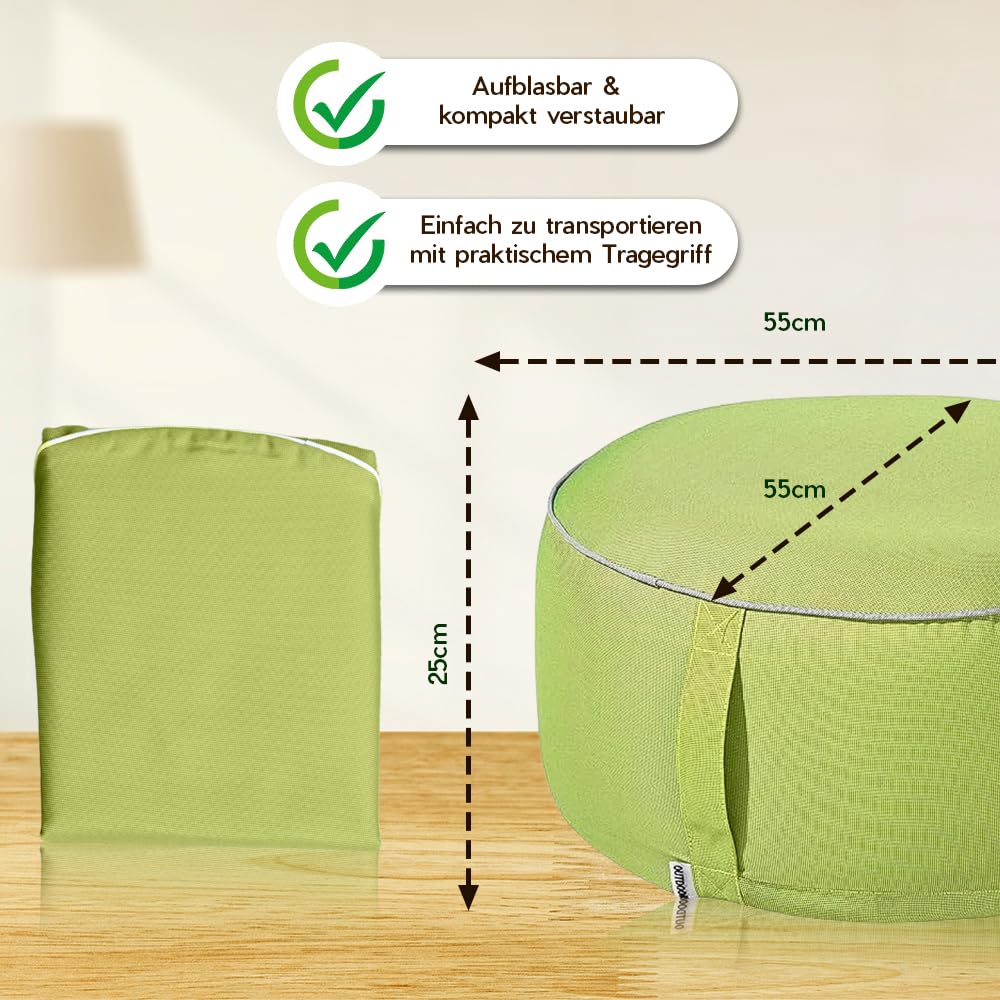 Heimtexland Pouf da esterno resistente alle intemperie 25 x 55 cm giallo senape
