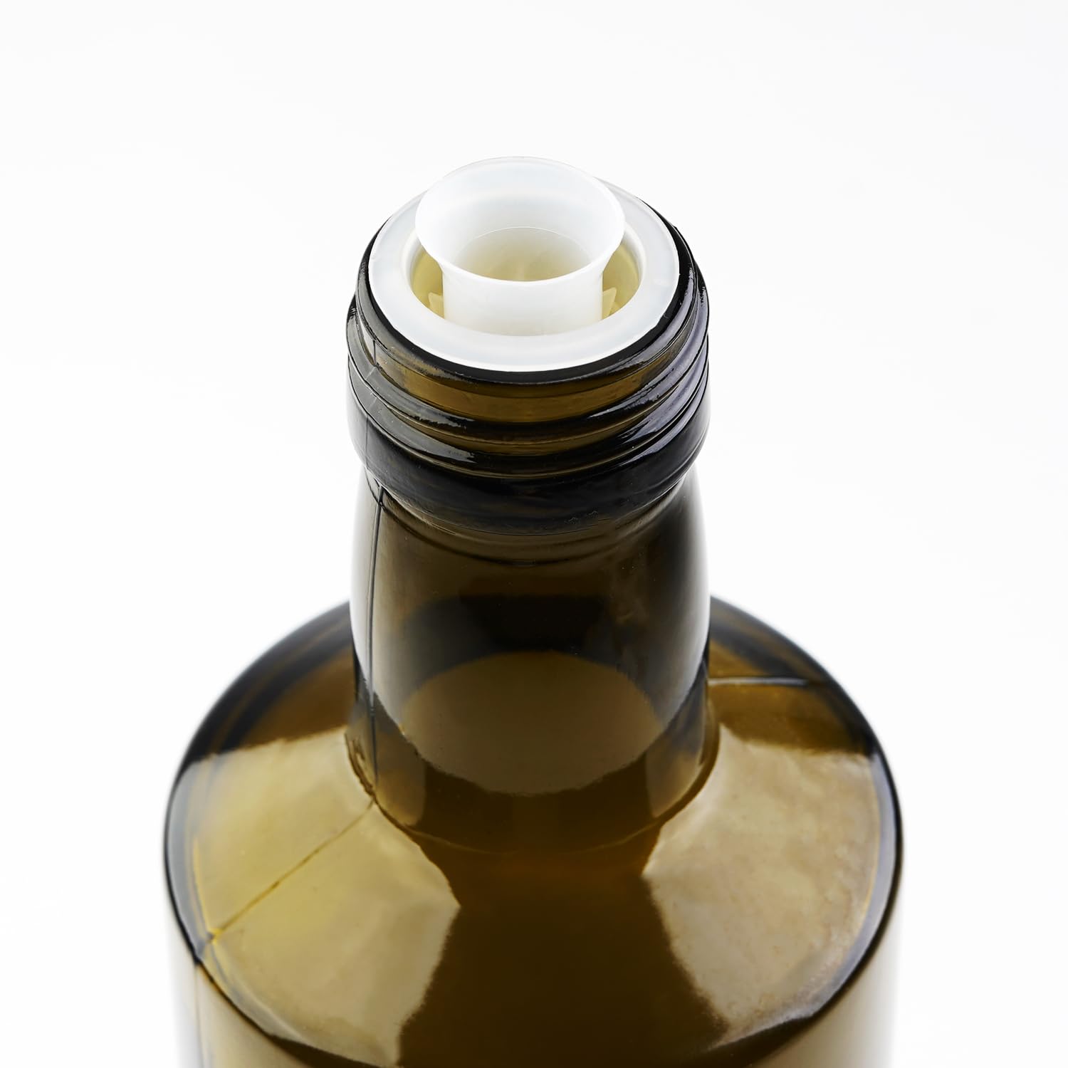 Botella de cristal de 750 ml, color verde oliva, botella de aceite, vinagre y botella multiusos, botella de cristal vacía para cocina, gastronomía (40 boquillas antigoteo)