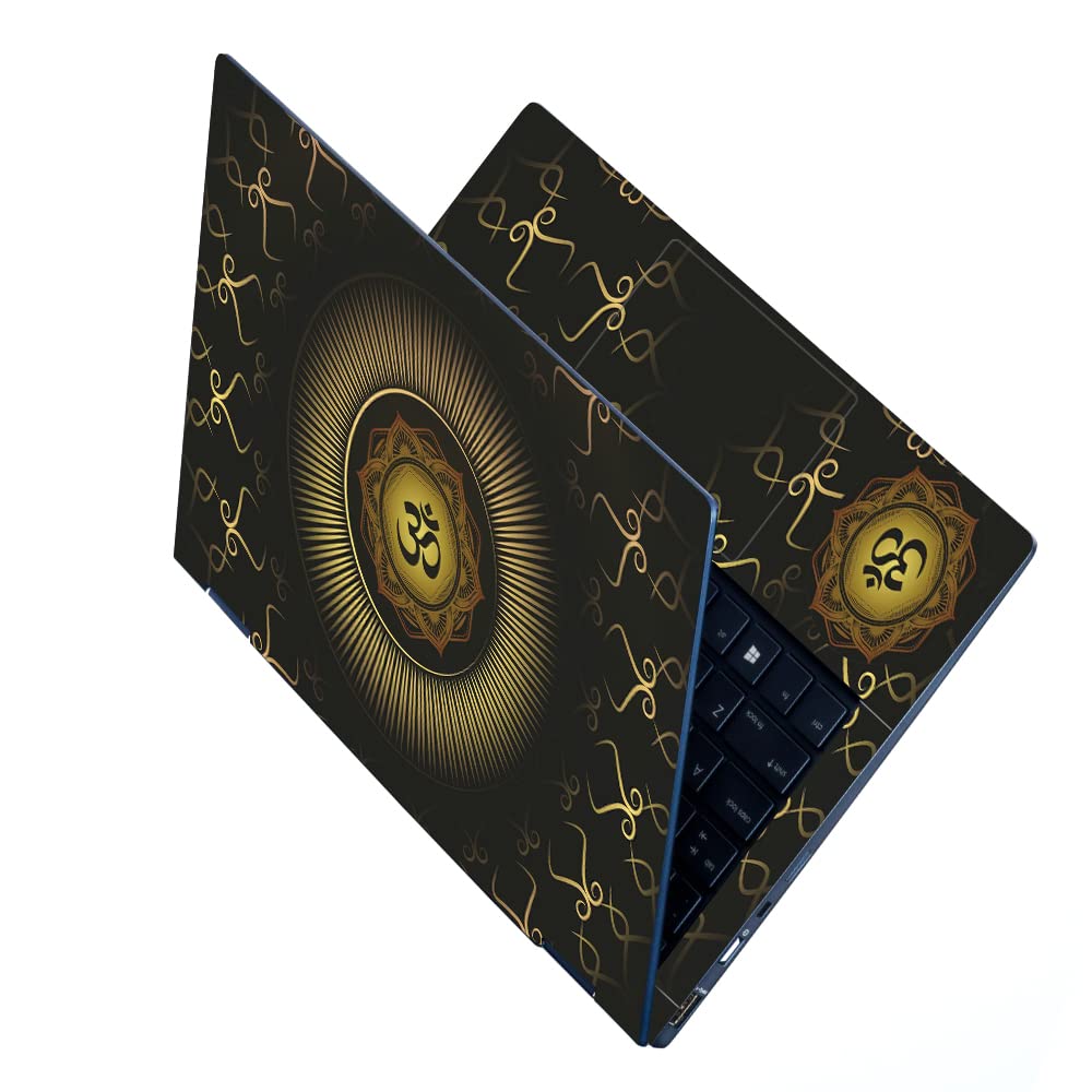 Finearts Full Body Laptop Skin Upto 15.6 inch Sticker Compatible for Dell/HP/Lenovo/Acer/Sony All Laptop Size Upto 14 to 15.6 Inch - Om Golden Spirals (B0C65SQYK1) Amazon Price History, Amazon Price Tracker