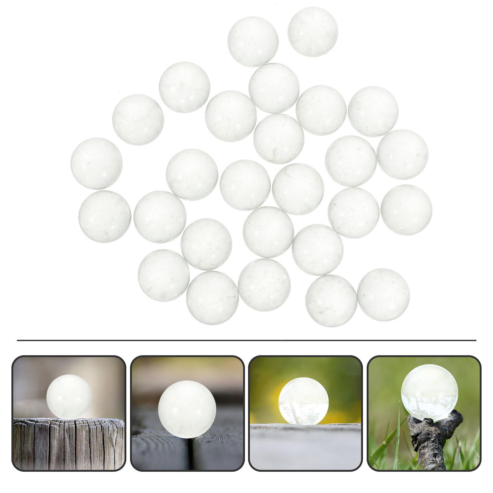UKCOCO 180 Pièces Boules Verre Transparentes Perles Solides pour Décoration de Vase Aquarium Artisanat et Jeux Billes Rondes Sécurisées pour Poissons et Décors Élégants