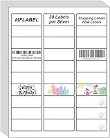Vista 43 de MFLABEL 2x4 Shipping Labels - 25 Sheets (250 Labels) for Laser & Inkjet Printers, 10-UP FBA Address Stickers, Matte White Self-Adhesive Mailing