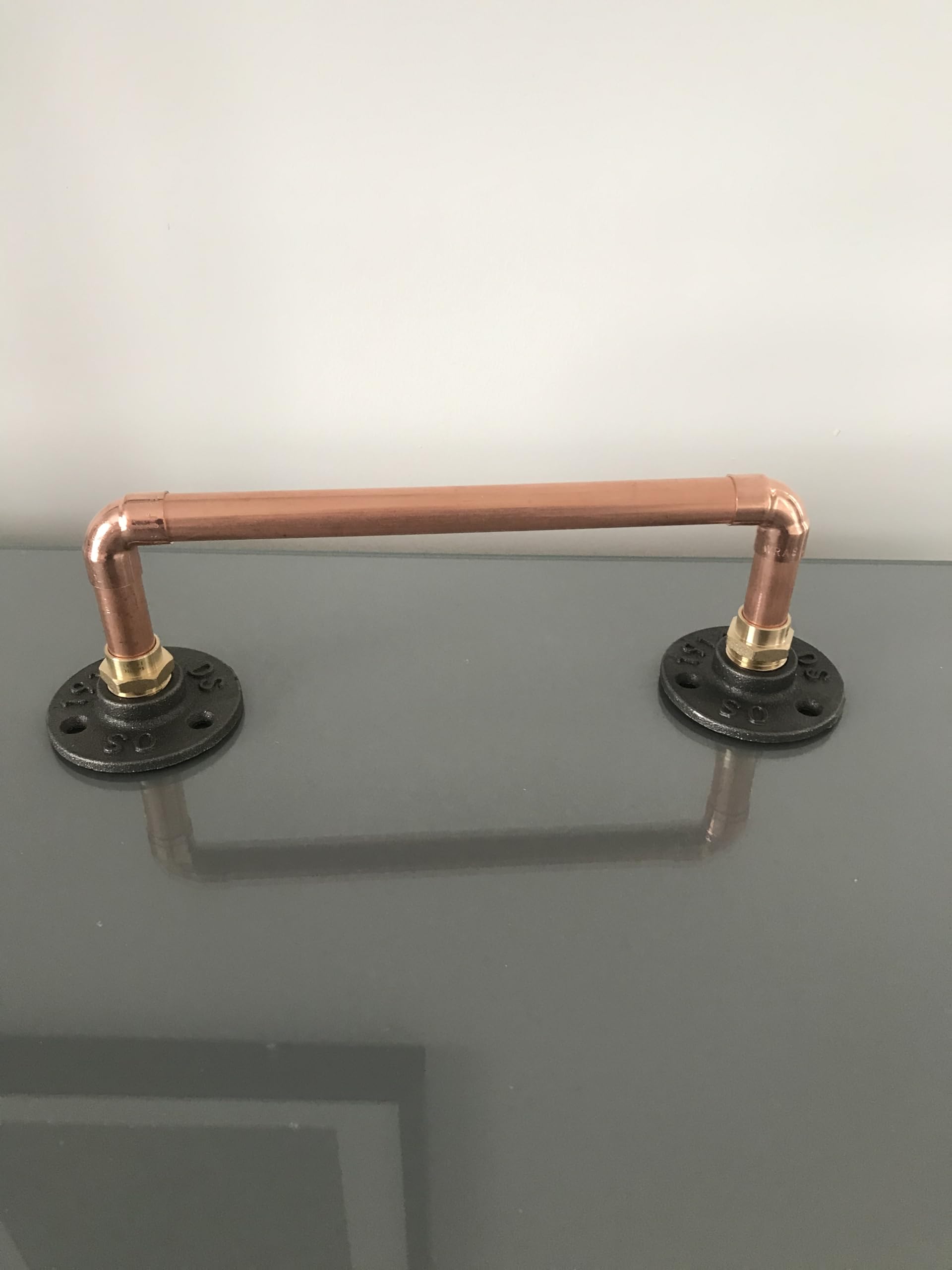 Mabel & Ivy Copper Wall Mounted Pipe Industrial Hand Towel Rail Holder Bathroom Home Decor