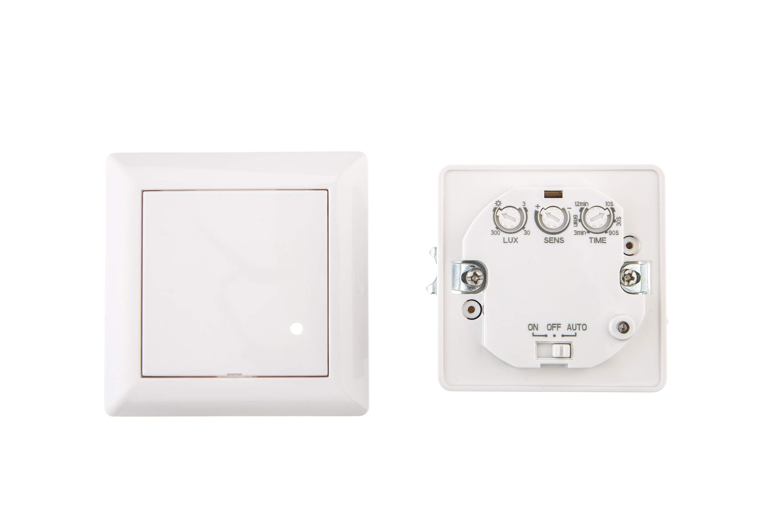HUBER Motion 8HFR Hochfrequenz Bewegungsmelder UP 180° - LED geeignet, auch für Mehrfach-Rahmen [Nur Rahmenausschnitt 55x55mm], 3-Draht-Technik mit Relais