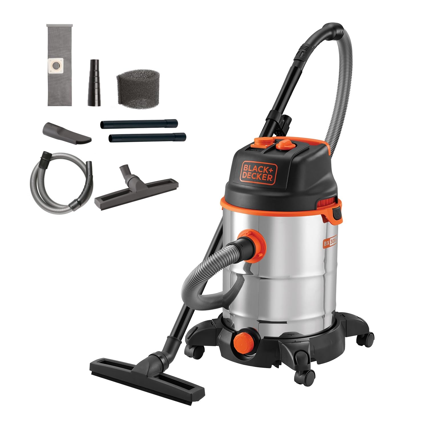 BLACK+DECKER Aspirateur Solides et Liquides BXVC30XTDE 1600 W 30 litres