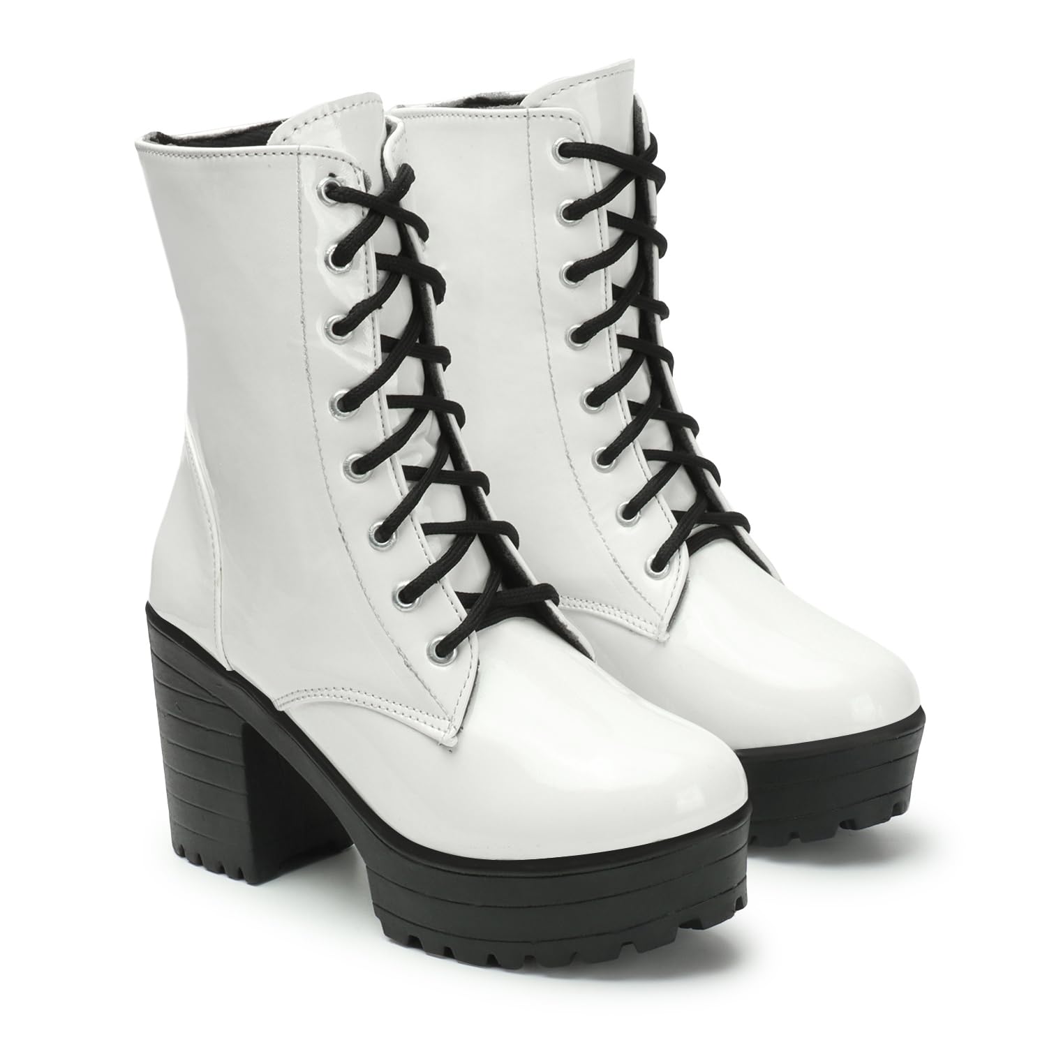 FRANINO PARIS Smart Casual Patent Leather Lace Up Boots for Womens & Girls (B0D5D1MMCJ) Amazon Price History, Amazon Price Tracker