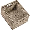 Hoonex large wicker baskets for storage seagrass baskets with dual handles woven baskets for storage set of 2 natural  urban country home decor