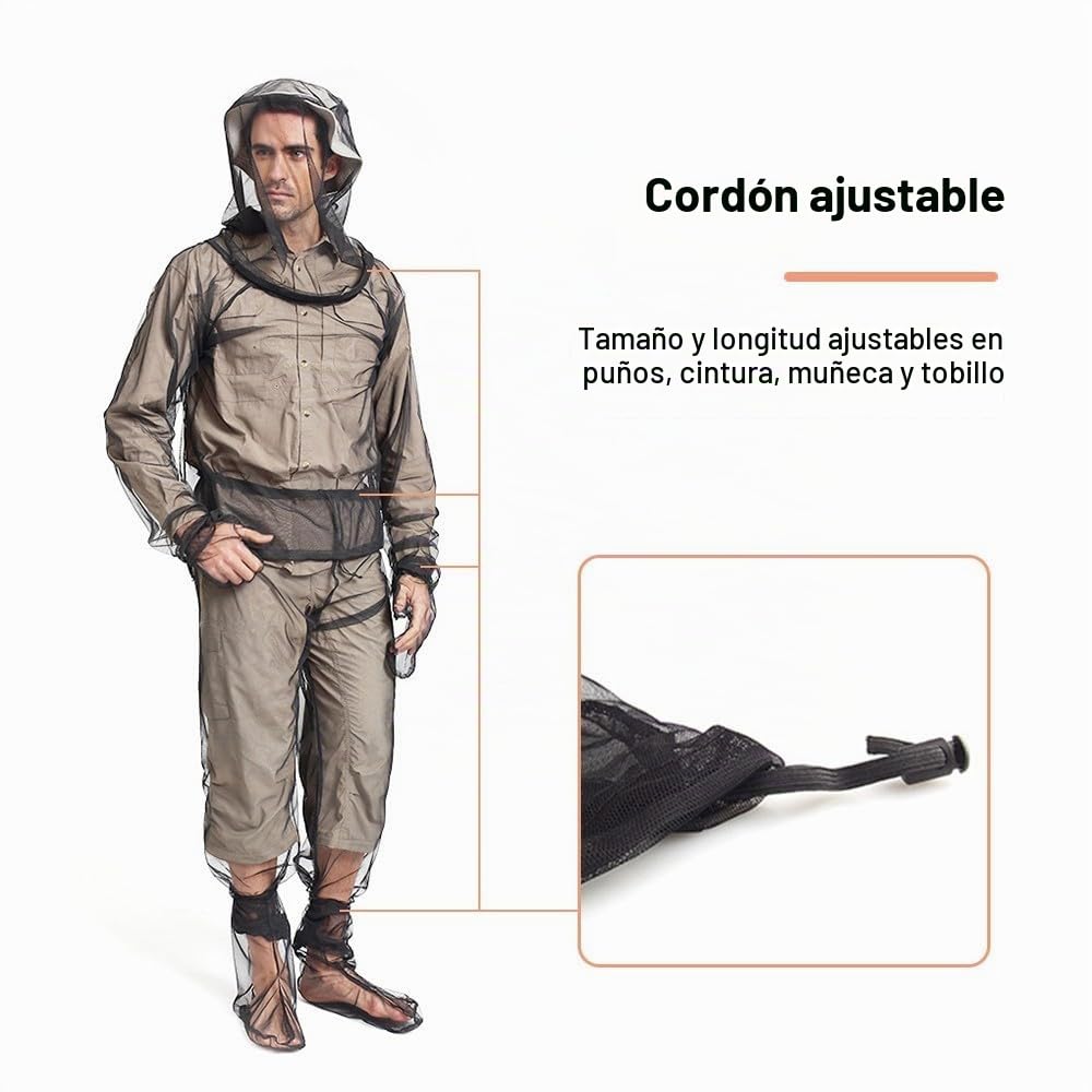 4 piezas de chaqueta de malla, chaqueta de red protectora, capucha, pantalones, guantes y calcetines, ropa de malla para pesca, senderismo, camping, agricultura