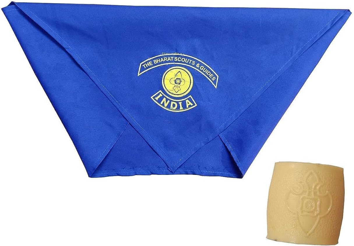PROLIFE SCOUT SCRAF AND WOGGLE SET(THE BHARAT SCOUT AND GUIDE) ROYAL BLUE SCARF