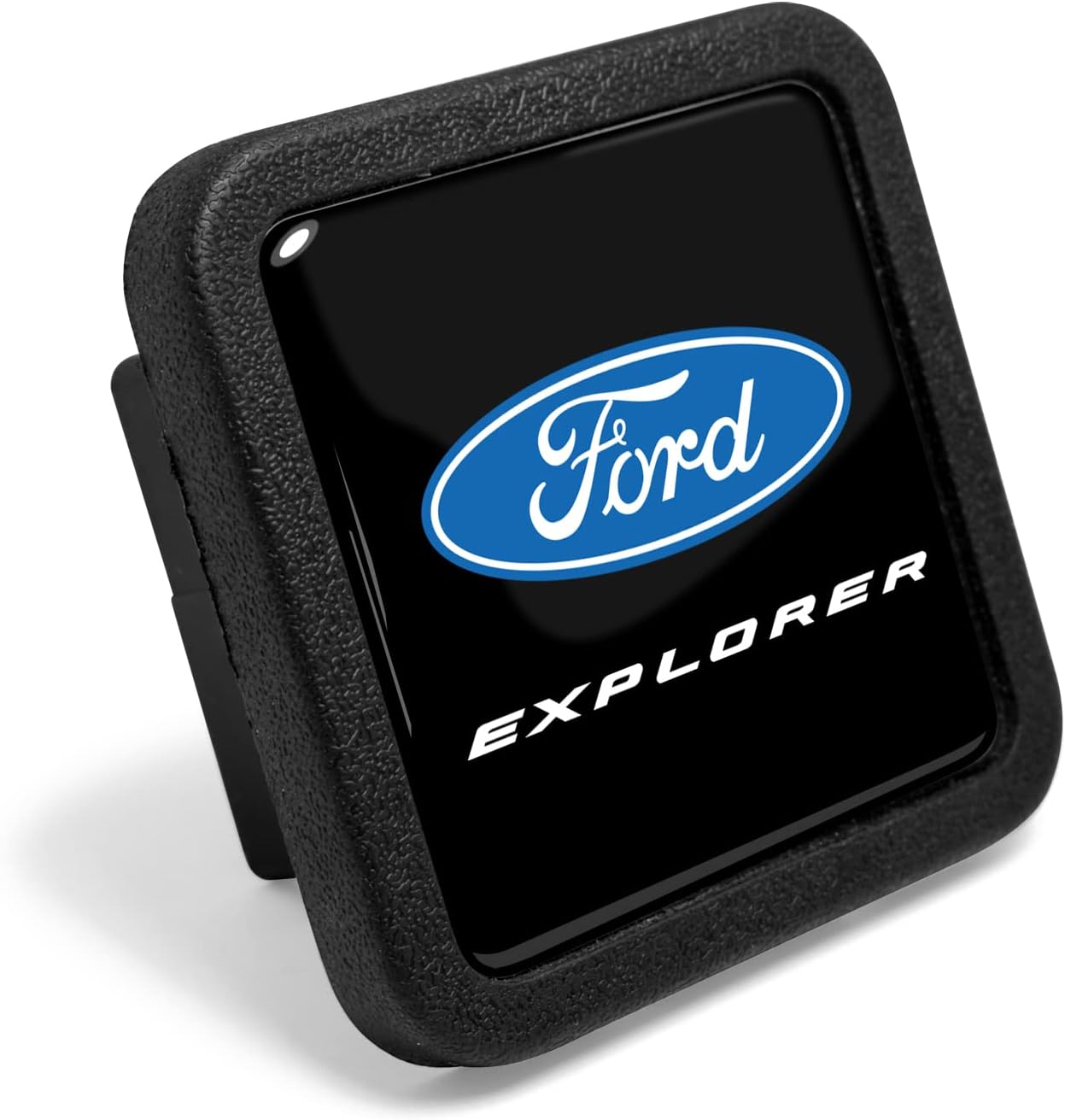 iPick Image for Ford Explorer Black Rubber Heavy-Duty 2" Trailer Tow Hitch Receiver Cover for Class 3 and Class 4 - Official Licensed