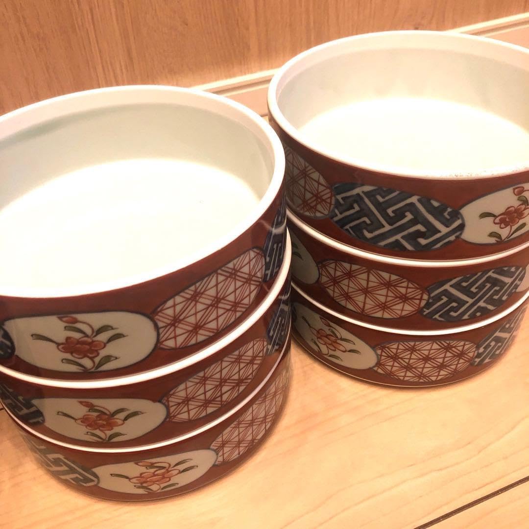 有田焼 陶祥窯 1段 重箱 お重 お節 丸紋 赤絵