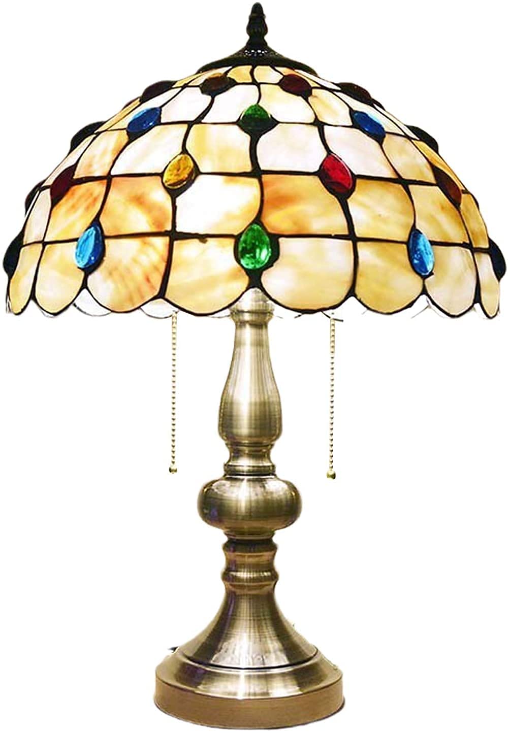 Lampy podłogowe/stołowe Lampa stołowa z abażurem z kryształowym abażurem w stylu śródziemnomorskim do gabinetu, biura, baru domowego, sypialni Dekoracyjne i luksusowe (35,5 cm A)