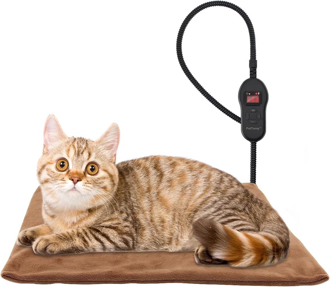 PetTemp Upgraded Pet Heating Pad, 5 Adjustable Temperature
