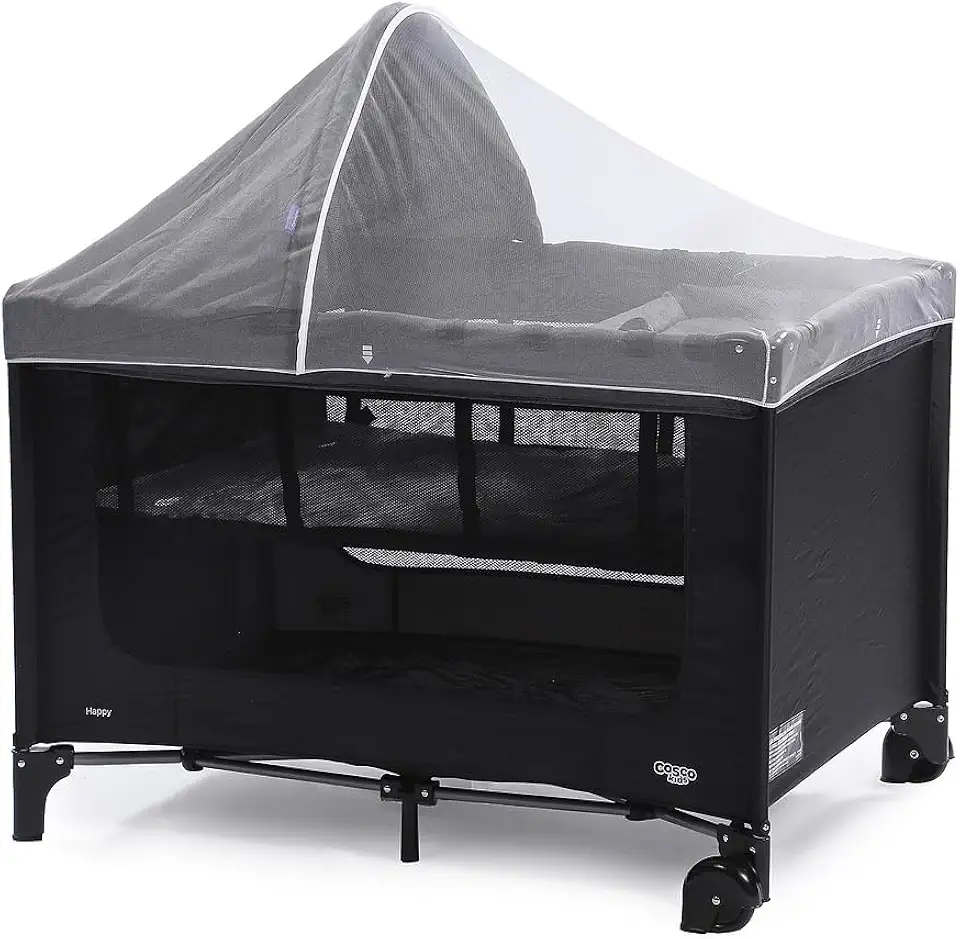 Berço Cosco Kids, Happy, Preto Mescla