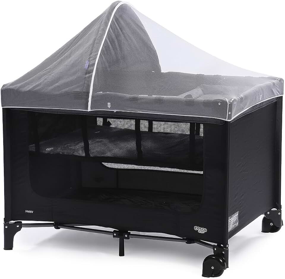 Berço Cosco Kids, Happy, Preto Mescla
