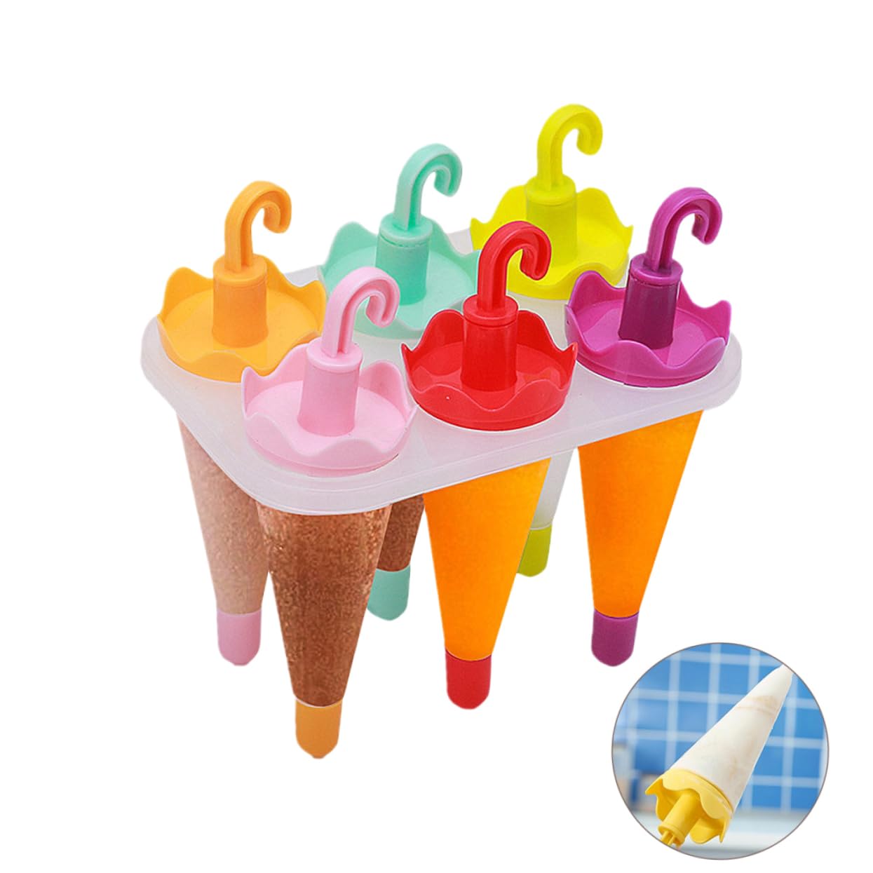 Lot De 3 Moules À Glaçons En Plastique Réutilisables Style Parapluie Pour Garçons Et Filles 6 Pièces X 3