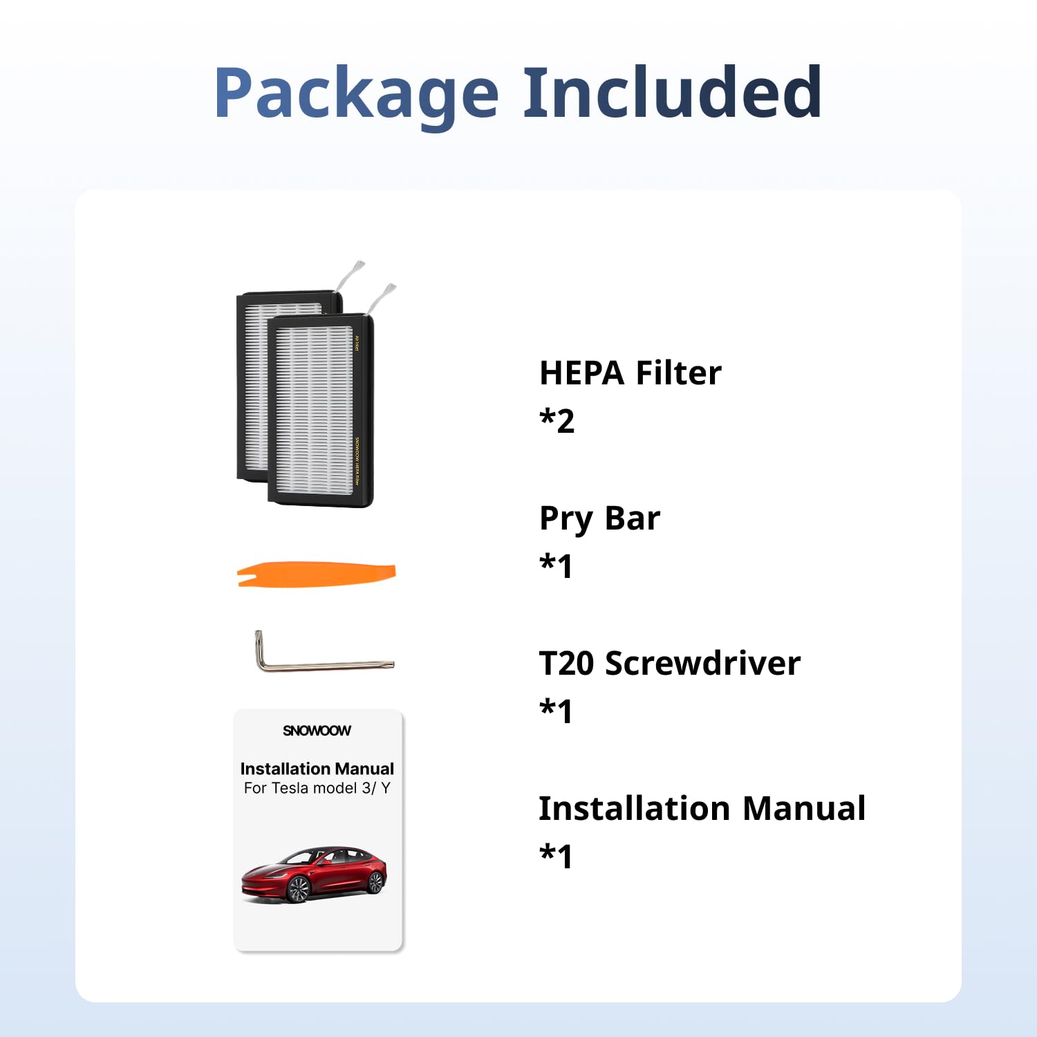 Tesla Model 3 Model Y Air Filter HEPA 2 Pack with Activated Carbon Tesla Cabin Air Filter Replacement (2016-2024)