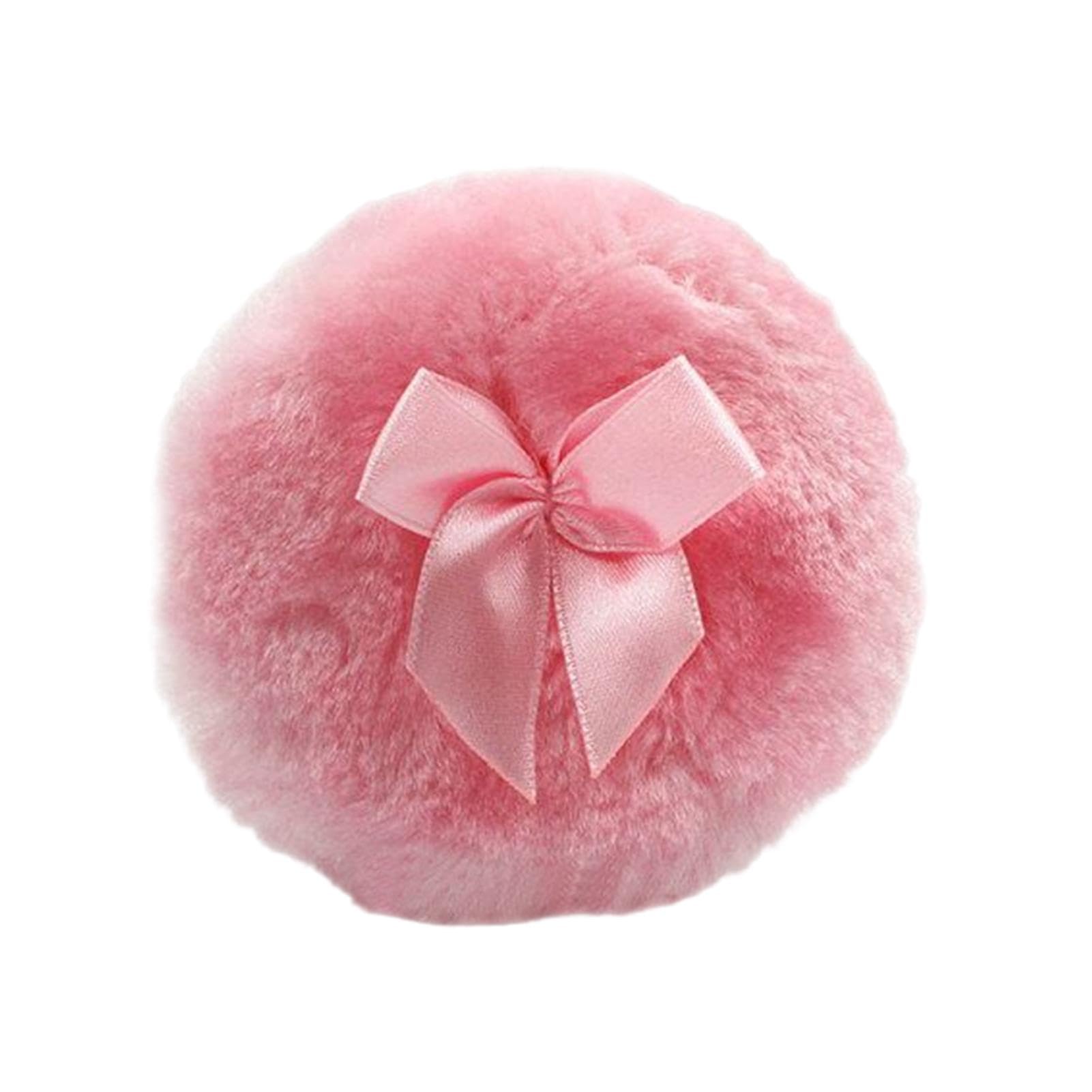 Houppette Per Bambino, Houppette Per Polvere Corporale, Sbuffo Di Polvere Rotonda Ultra Morbido Per Viso E Corpo Con Nodo In Nastro, Strumento Di Trucco A Secco Per Uso Domestico/Viaggio, Applicat
