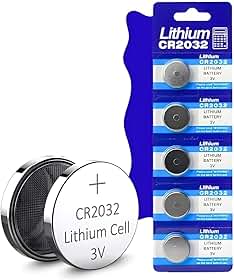 Pilha Bateria Moeda CR2032 3V para Relógio de Pulso, Controle Remoto, Calculadora e Eletrônicos – Kit com 5 Unidades