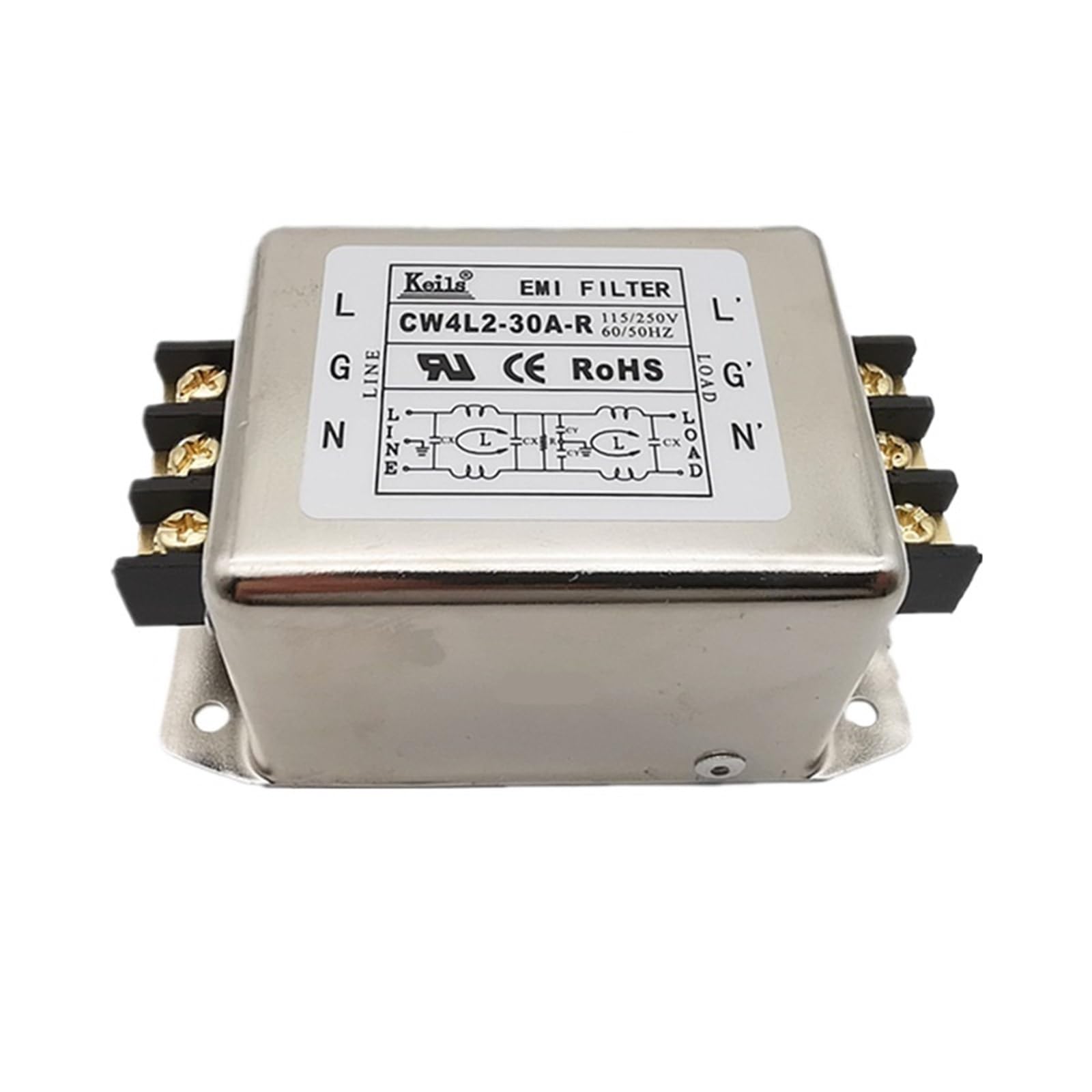 Filtro monofásico de red CW4L2-30A-R atenuador EMI 220V para maquinaria industrial
