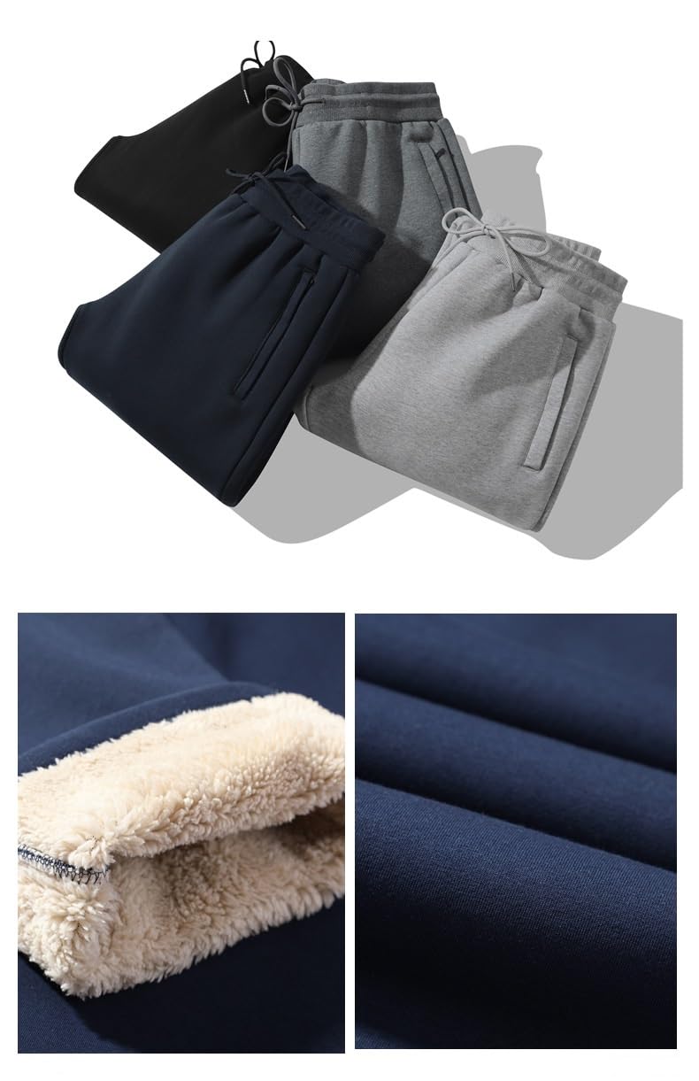 Pantalones De Chándal Cálidos con Forro Polar De Invierno For Hombre, Pantalones De Chándal con Forro Sherpa, Pantalones De Chándal con Cordón, Pantalones Cálidos De Invierno, Pantalones De Lana