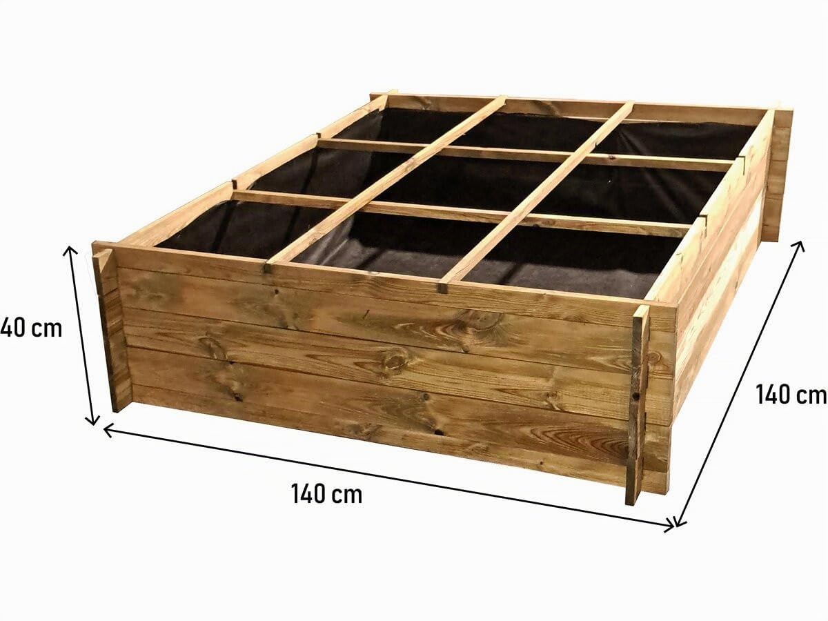 Habitat et Jardin Carré Potager en Bois Nigelle - 140 x 140 x 40 cm