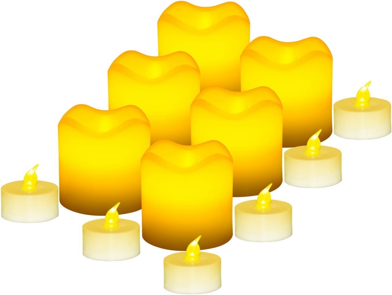 Flameless Candles Battery powered, Unscented, Real Wax & Real Flickering Flameless LED Tea Light Candles for Wedding & Parties – 12 pack - Homewill