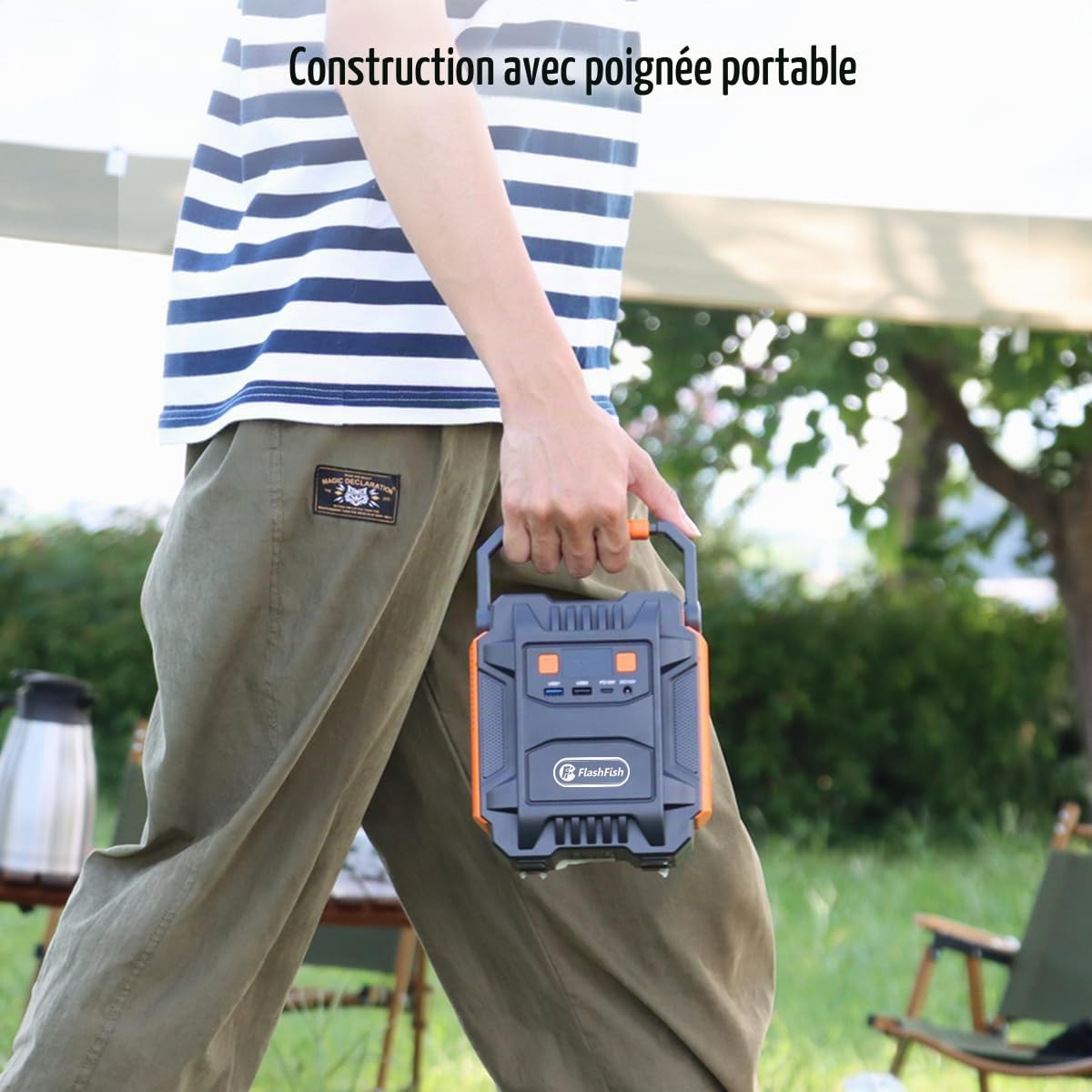 FlashFish Generateur Électrique portable 172,8 Wh, Générateur Solaire 200W/230V Batterie de Secours avec AC/DC/USB/LED, Groupe Éléctrogène Silencieux pour panne de courant à la Maison,Extérieur