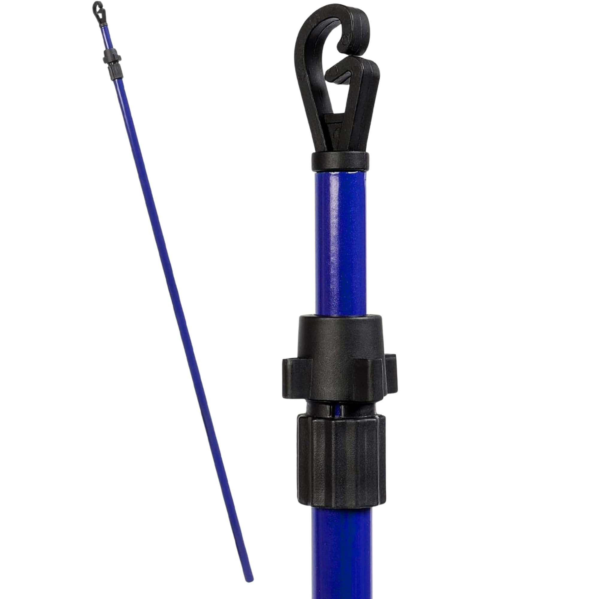Kaynur Multicolor 1 Pack Telescopic Washing Line Props 2.4M, Stainless Steel Clothes Props For Washing Line Outside, Heavy Duty Laundry Support Poles With G Hook And Ground Base