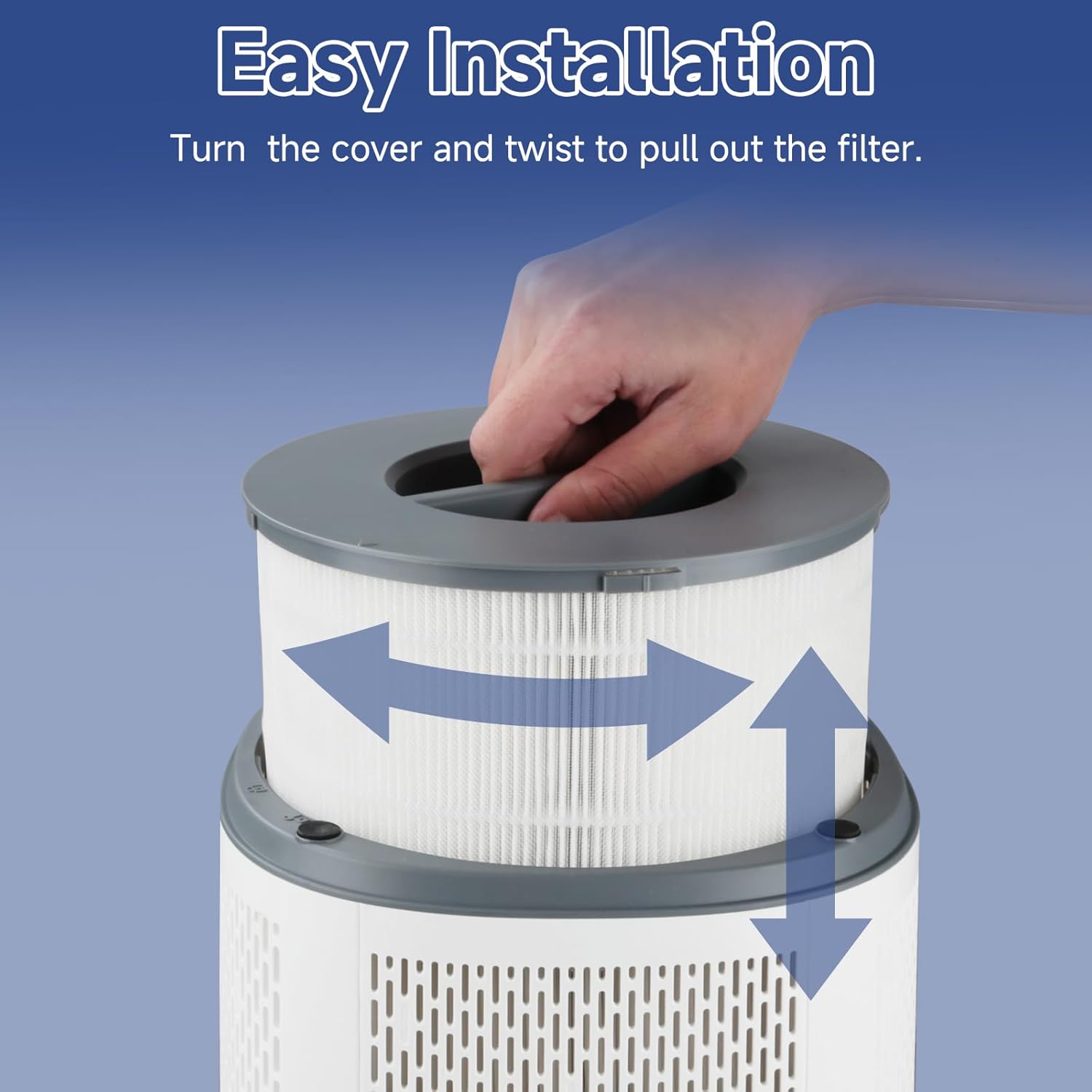 2 Pack 12030 & 11030 Replacement Filter, 1000 Sq. Ft. Capacity, Fit for Clorox Medium Room 11030 & 11031 Air Cleaner, Part #12030, 3-Stage Filtration, H13 True HEPA, Activated Carbon Filter