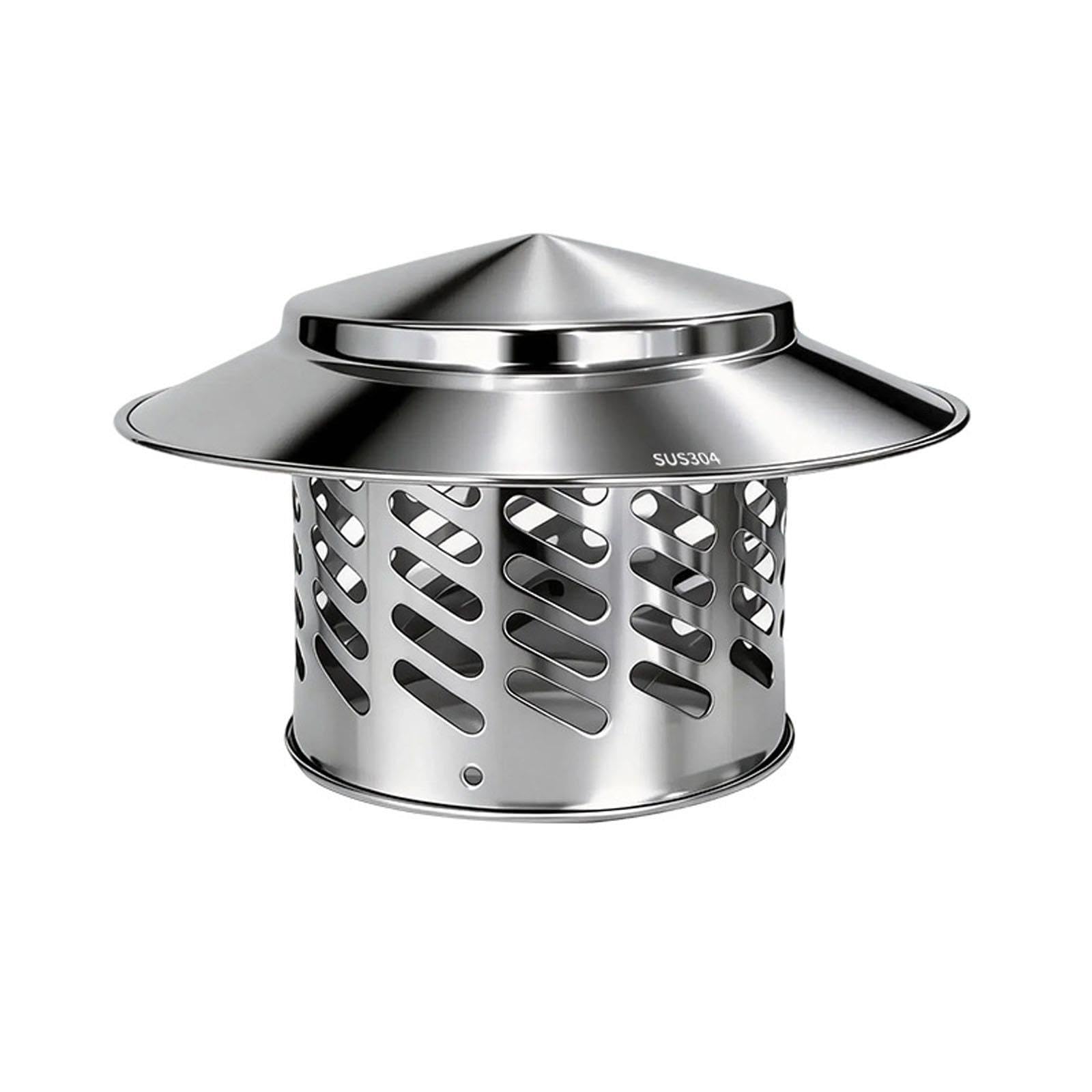 Cappuccio Camino Acciaio Inox 304, Tappo Antipioggia Tubo Scarico