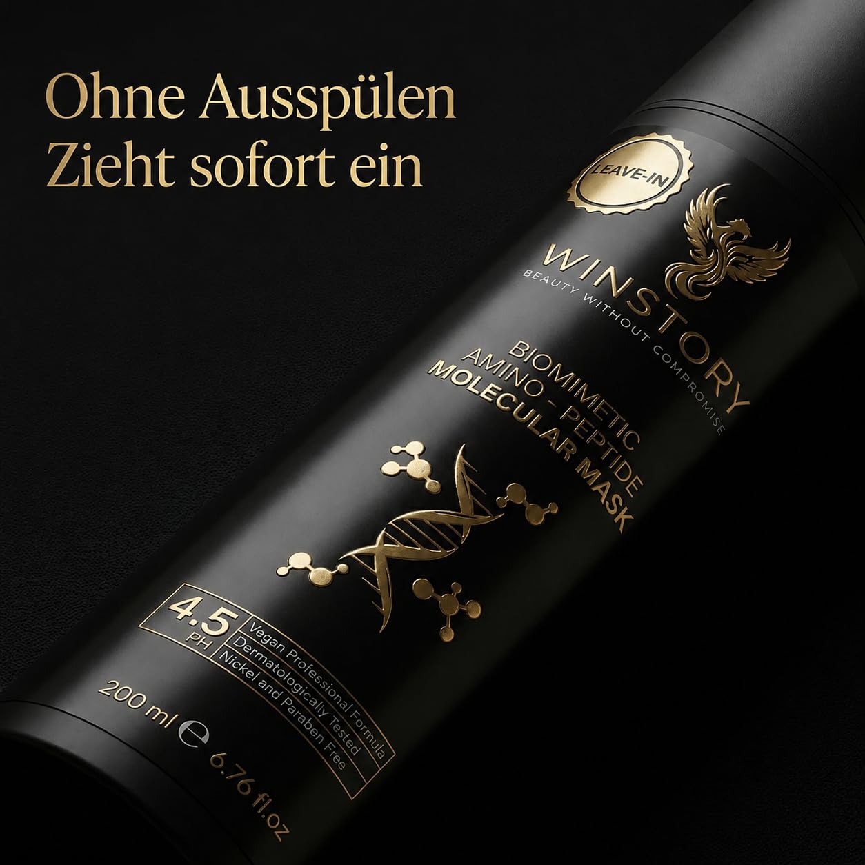 Biomimetyczna maseczka do włosów molekularna z aminopeptydami do odbudowy włosów bez spłukiwania WinStory - 200 ml