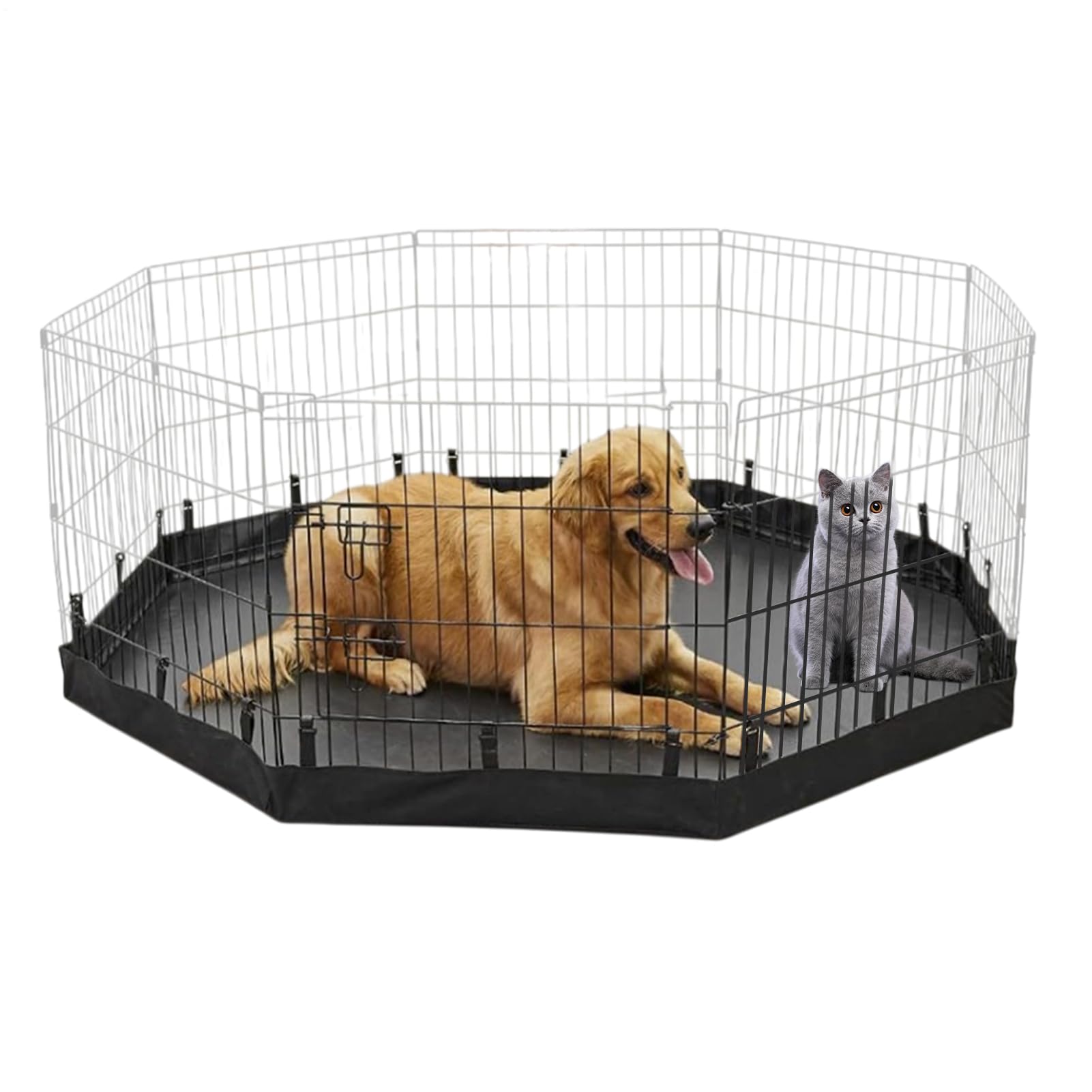 Dog Playpen Mat, Indoor Cat Fence Pad, Reusable Floor Protector, Oxford Cloth, Washable Puppy Dog Pee Pads, Waterproof Whelping Training Pet Matting for Playpen, Bed, Sofa, and Trunk, 460g