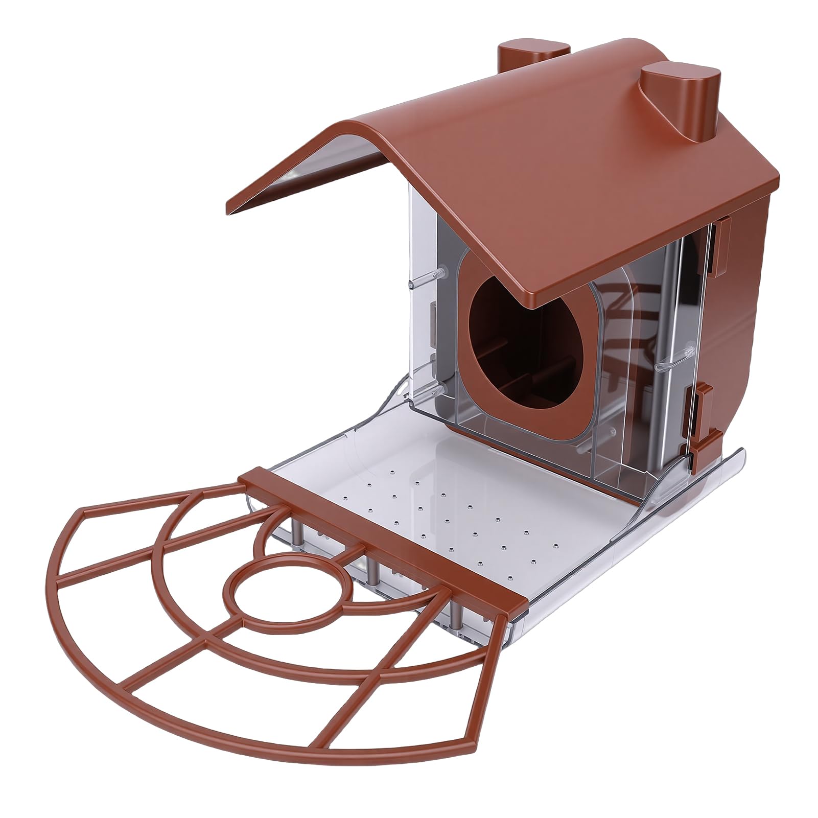 Mangiatoia per Uccelli da Esterno con Custodia per Fotocamera per il Birdwatching Facile Installazione e Angolo Regolabile per Telecamere di Sicurezza, Mangiatoia per Uccelli da 2 Litri per