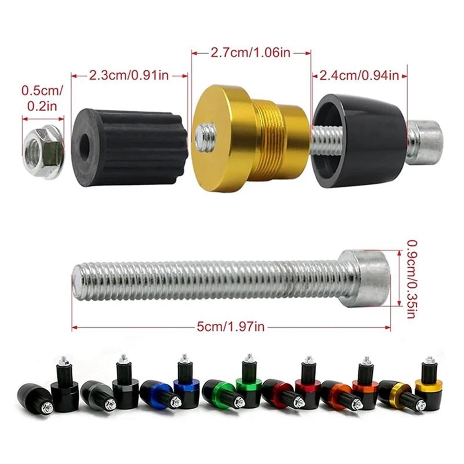 Embouts de Guidon pour BMW F900R F900 R F 900R Accessoires Moto : Poignées De Guidon 7/8" (22 Mm) Embouts(Titanium)