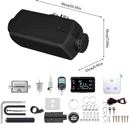 Miniatura 2 de Calentador de aire diésel de 12V 5KW, calentador de estacionamiento de combustible con silenciador, descongelador de alta eficiencia, autocaravana,