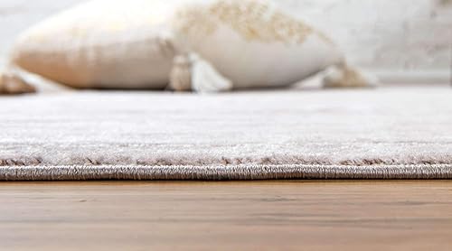 Miniatura 4 de Unique Loom Uptown Collection by Jill Zarin Collection - Alfombra texturizada moderna marrón claro (8 pies x 10 pies)