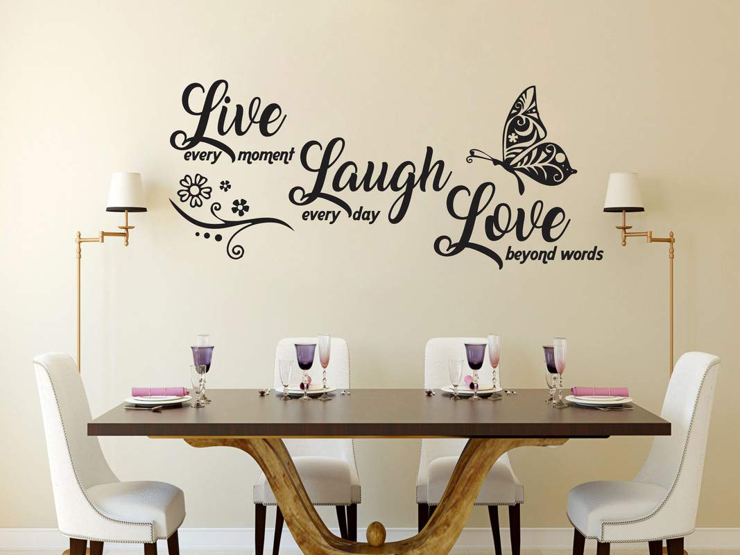 Divine Designs™ PVC Vinyl Self-Adhesive 'Live Laugh Love' Wall Sticker for Living Room, Bedroom, Office Wall Decoration (30 X 13 INCH) Pack 1-image-4