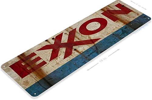 Miniatura 2 de Tinworld TIN Sign B597 Exxon Rust Retro Rustic Oil Gas Station Letrero de metal Garaje Auto Shop Cueva 6 x 18 pulgadas