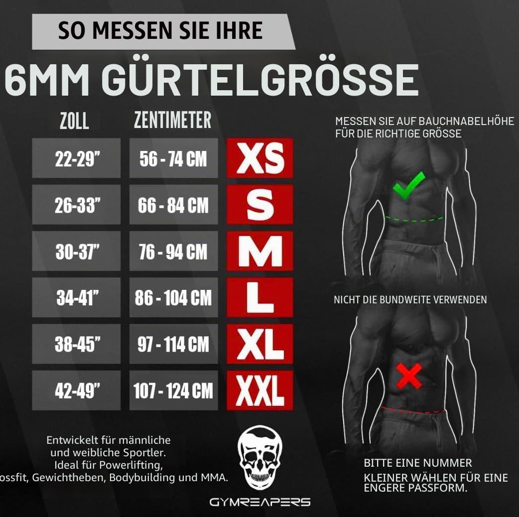 Gewichthebergürtel, 6 mm, echtes Leder, doppelte Zinken, robust, 10,2 cm breit, starke, stabilisierende Rückenstütze für Kreuzheben, Kniebeugen, Powerlifting