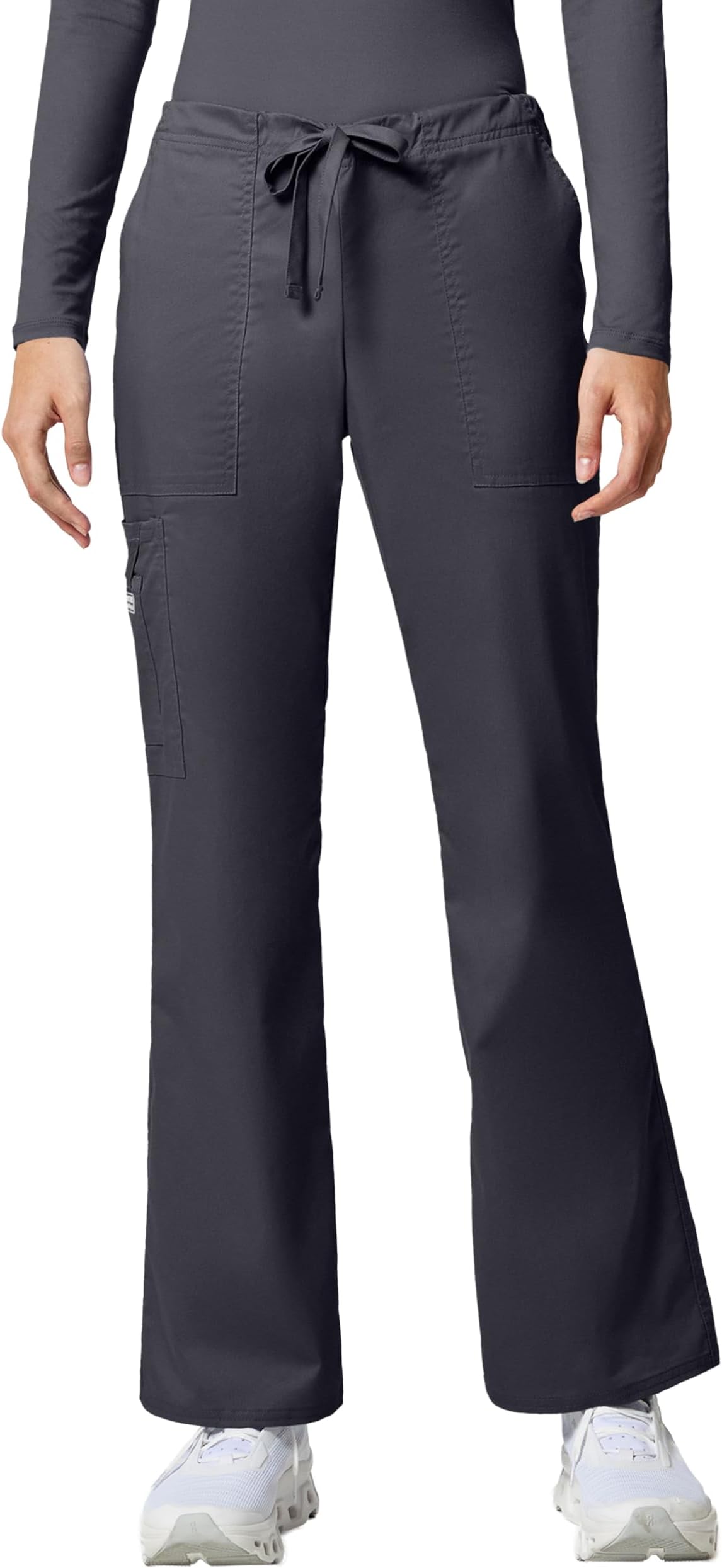 Workwear Core Stretch Scrub Pants for Women Flare Leg | Cotton, Polyester and Spandex Twill Adds 2-Way Stretch, Drawstring Elastic Waist Supports Movement, Easy Care for Shifts