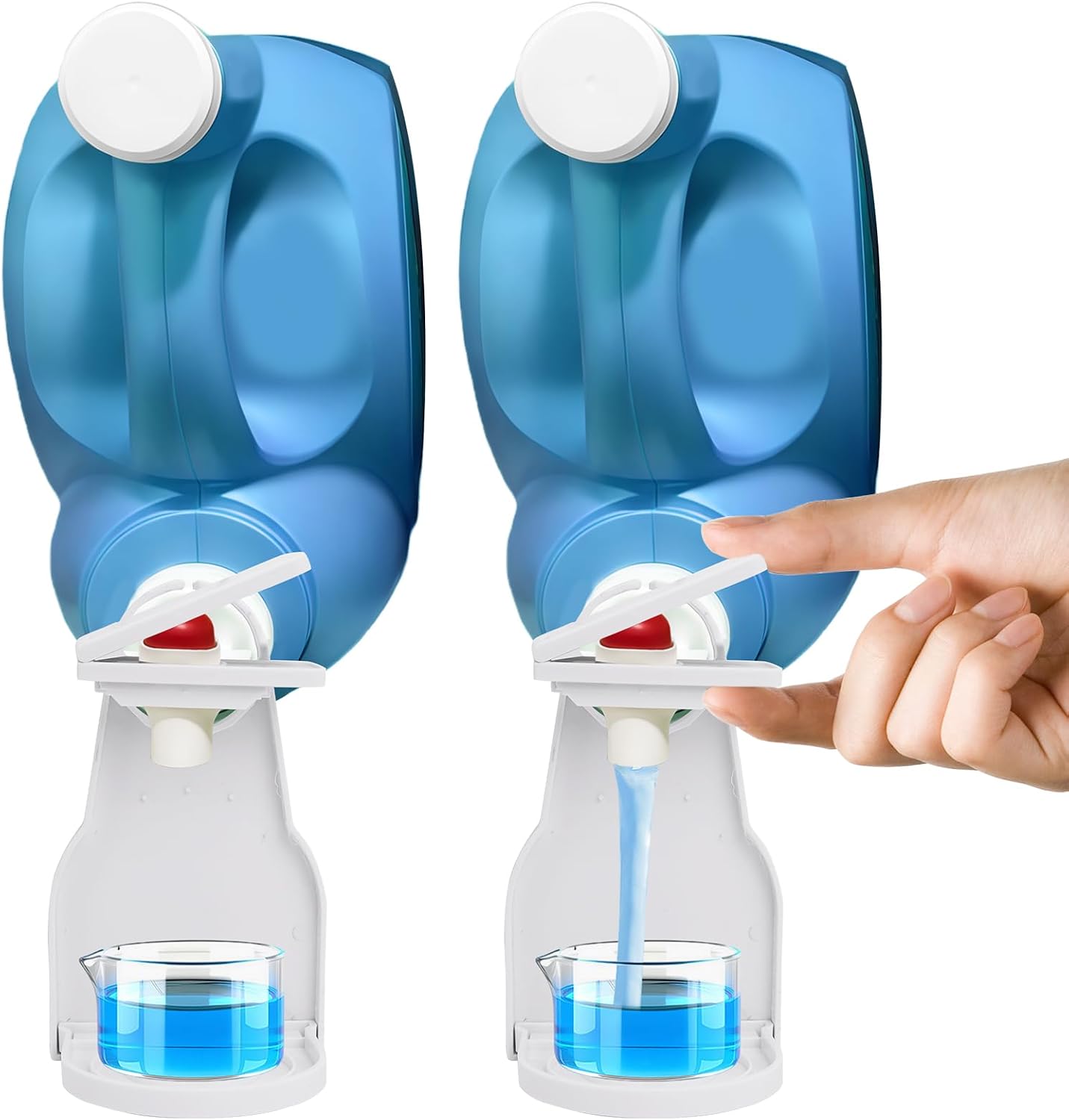 Laundry Detergent Dispenser 2Pack Set with Cup Holder & Drip Catcher