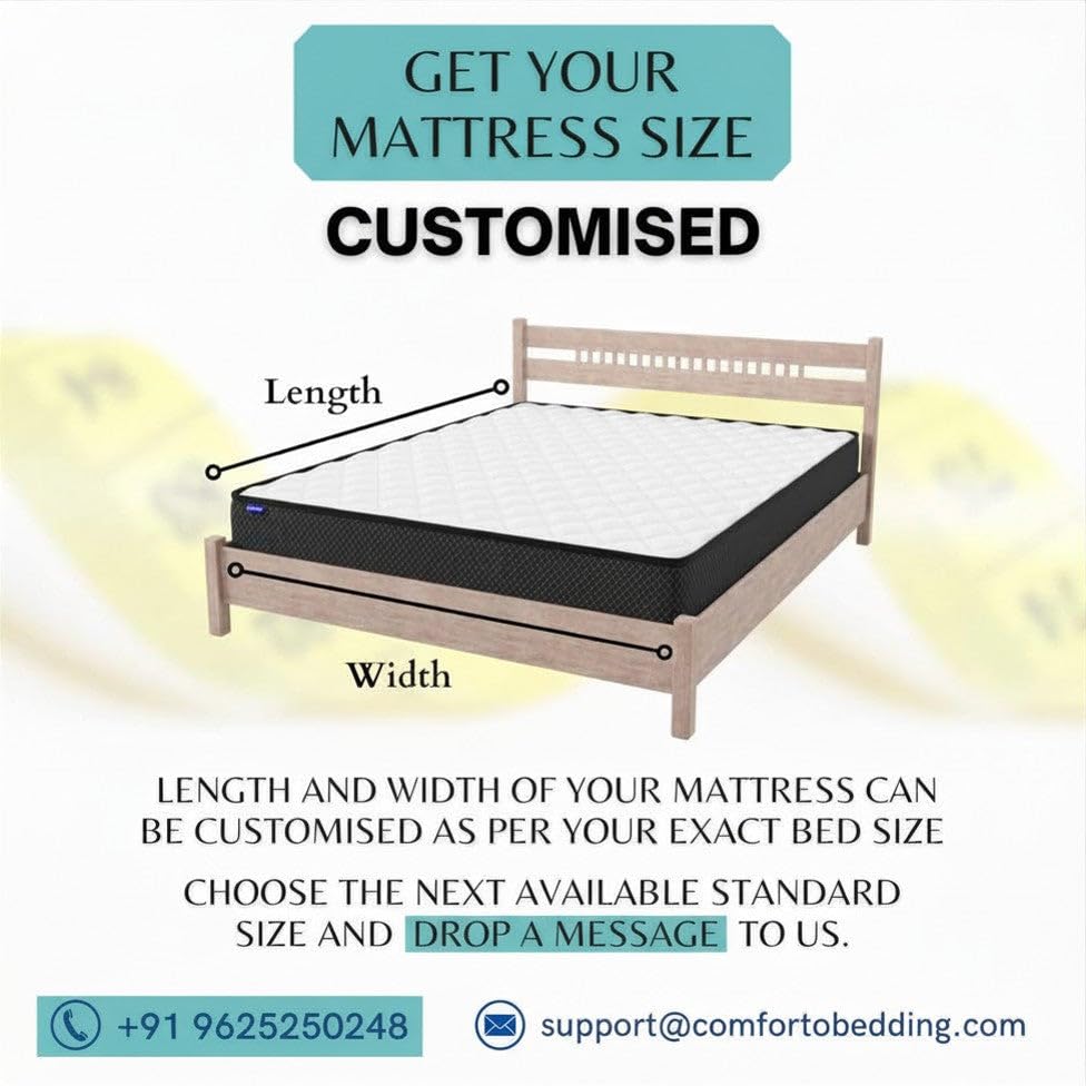Image of Comforto Hybrid Mattress | King Size | Pocket Spring with Orthopedic Memory Foam | 100 Nights Trial | 10 Inch | Medium Firm Comfort | 72x70x10 Inch